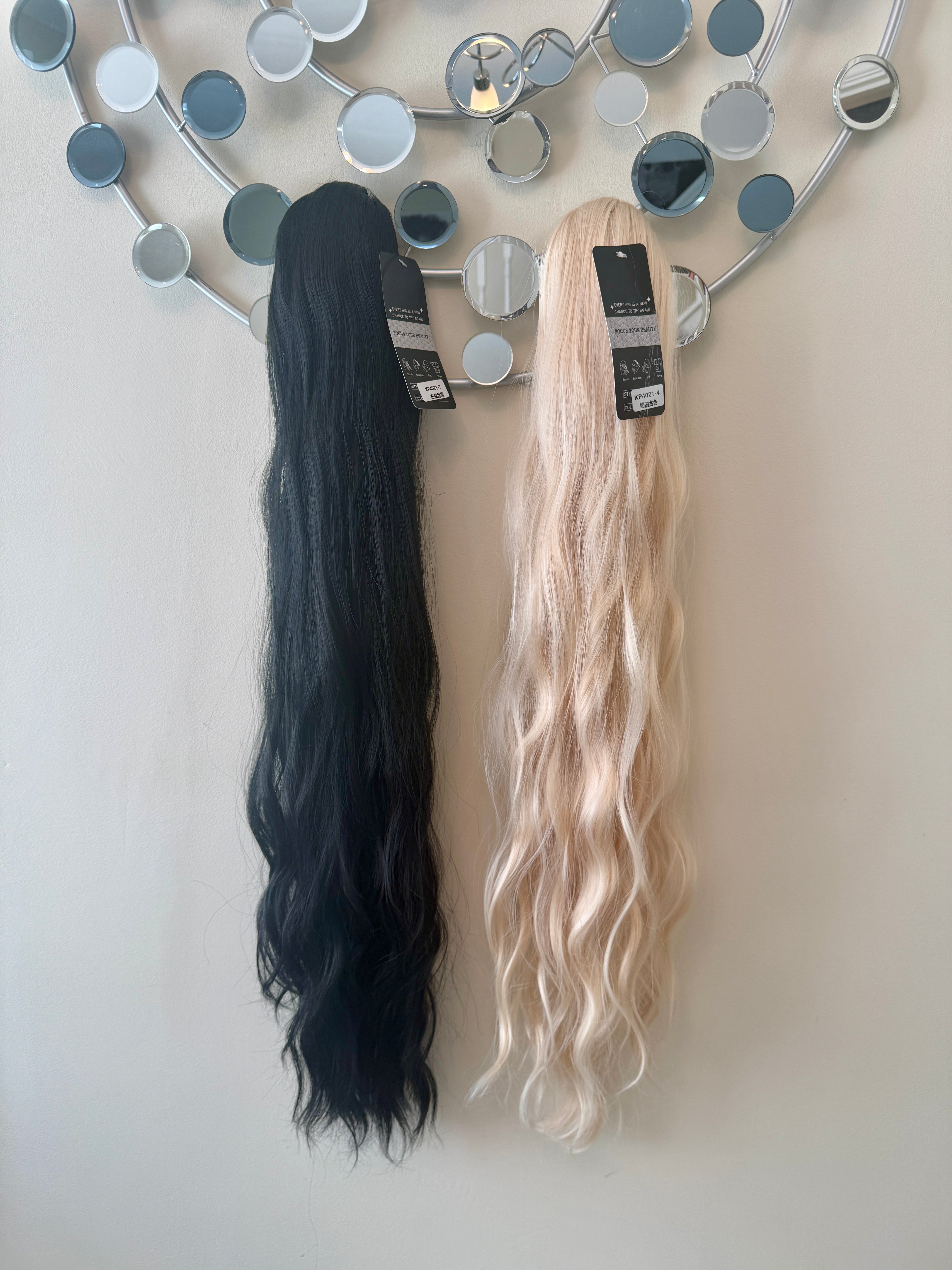 Wavy ponytails
