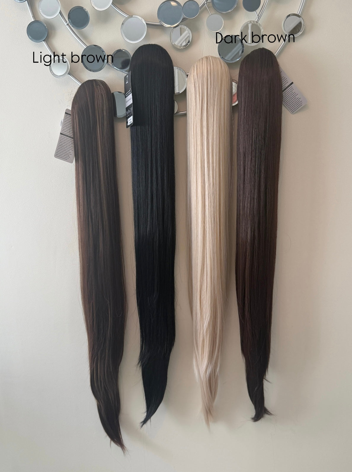 Straight ponytails
