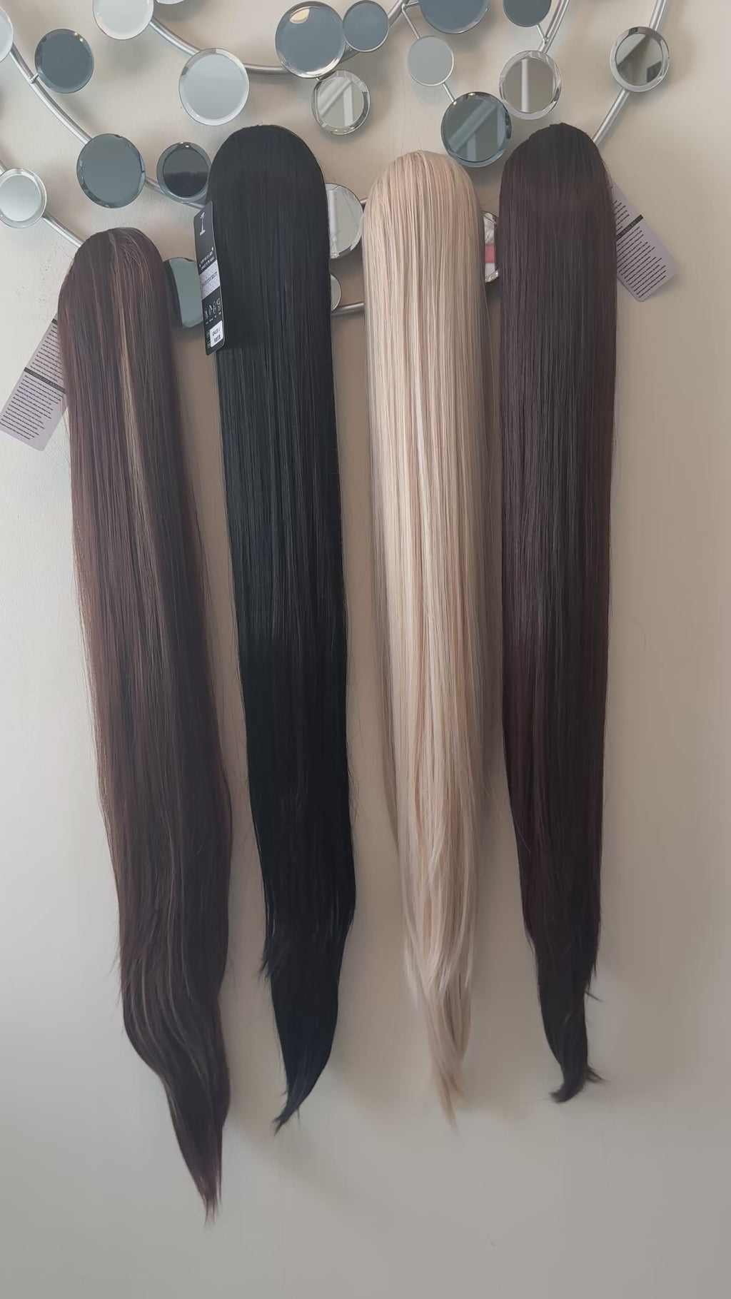 Straight ponytails